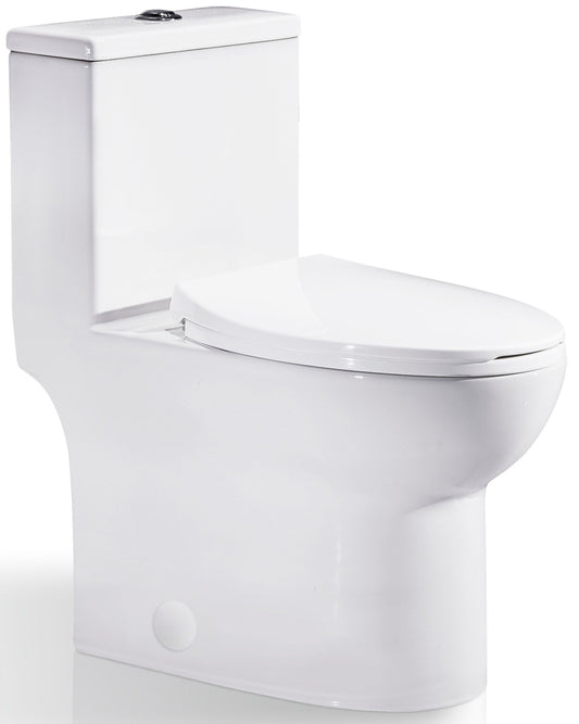 VA8264WHT - 1-PC. DUAL FLUSH SIPHONIC  TOILET